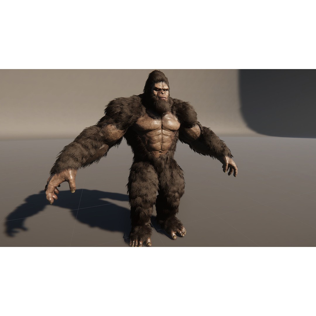 Sasquatch 3D Model – Low Poly Rigged Character with Animations, FBX - View 16