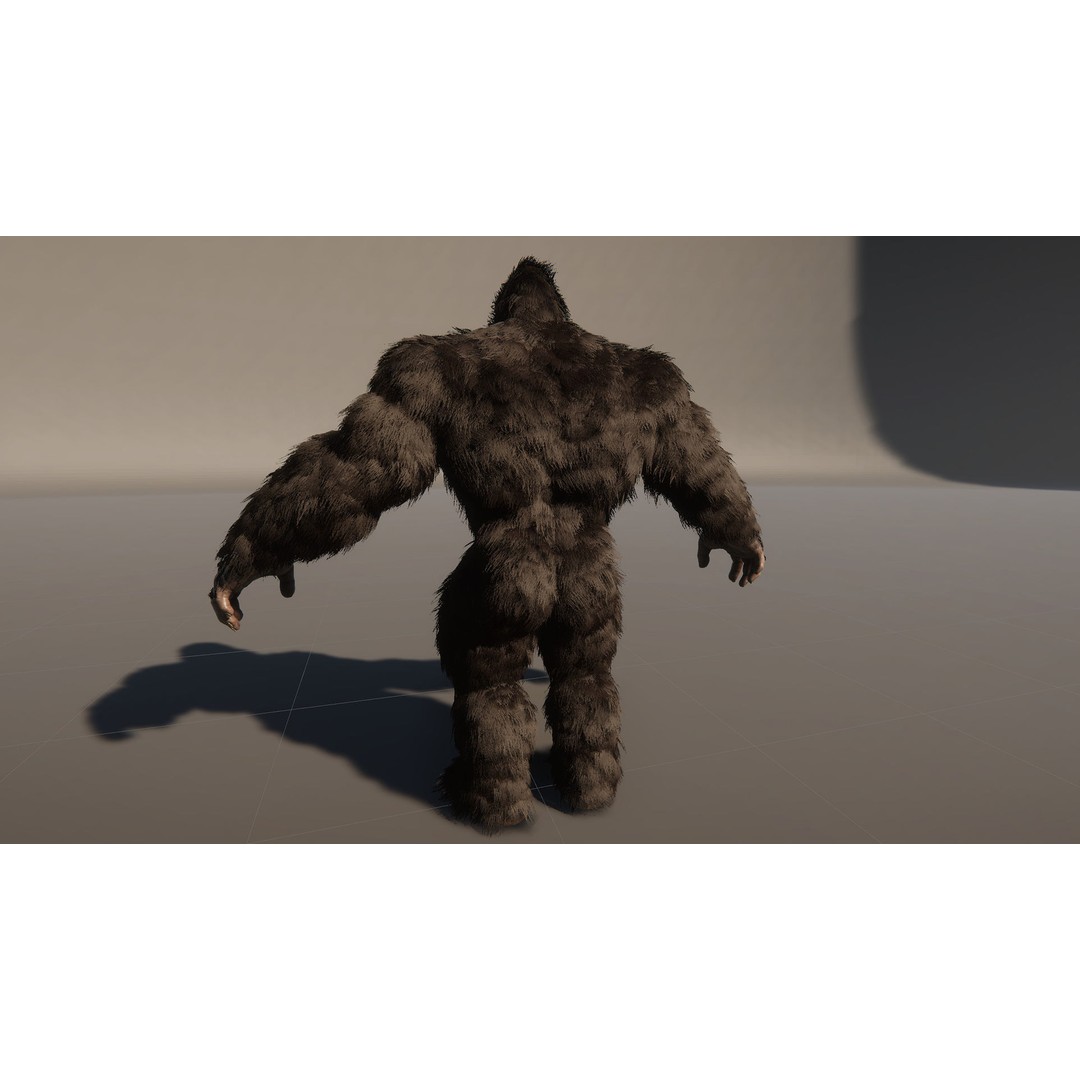Sasquatch 3D Model – Low Poly Rigged Character with Animations, FBX - View 17