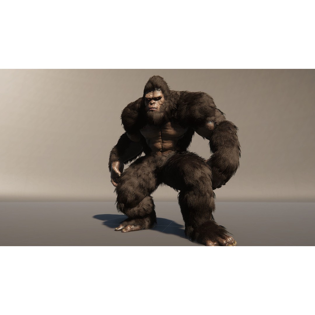Sasquatch 3D Model – Low Poly Rigged Character with Animations, FBX - View 19