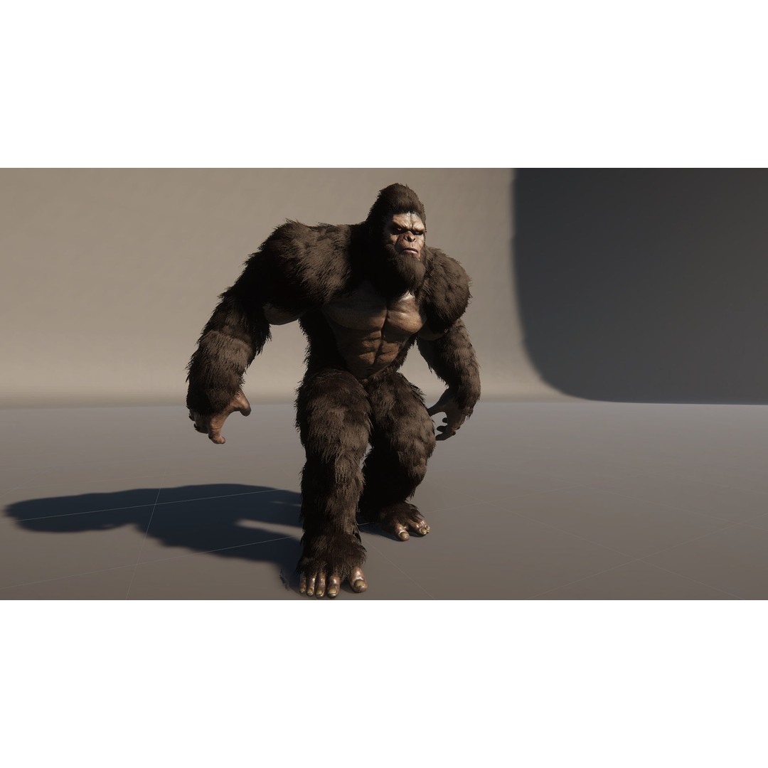 Sasquatch 3D Model – Low Poly Rigged Character with Animations, FBX - View 20