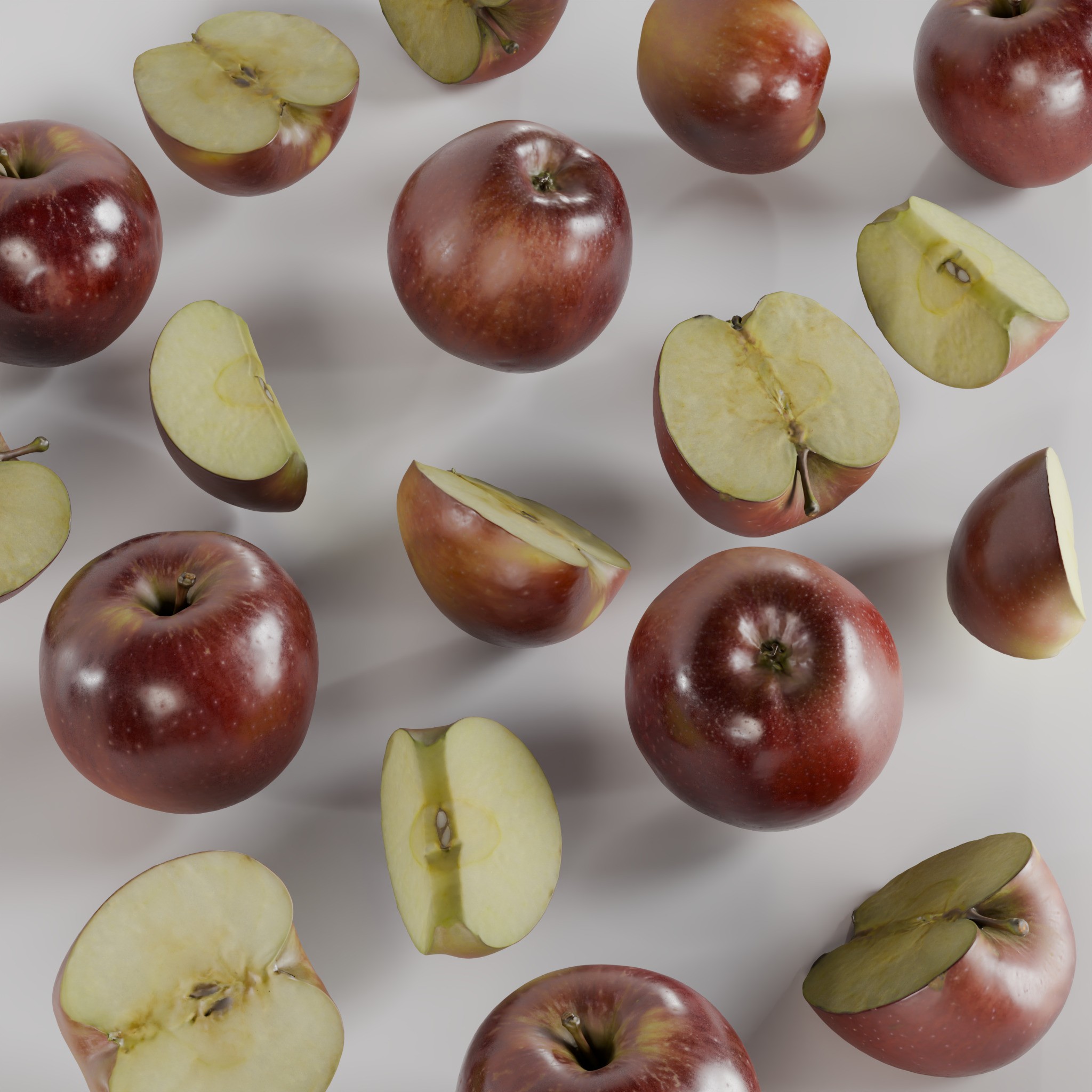 Red Apple - Low-Poly Game-Ready 3D Model - View 4