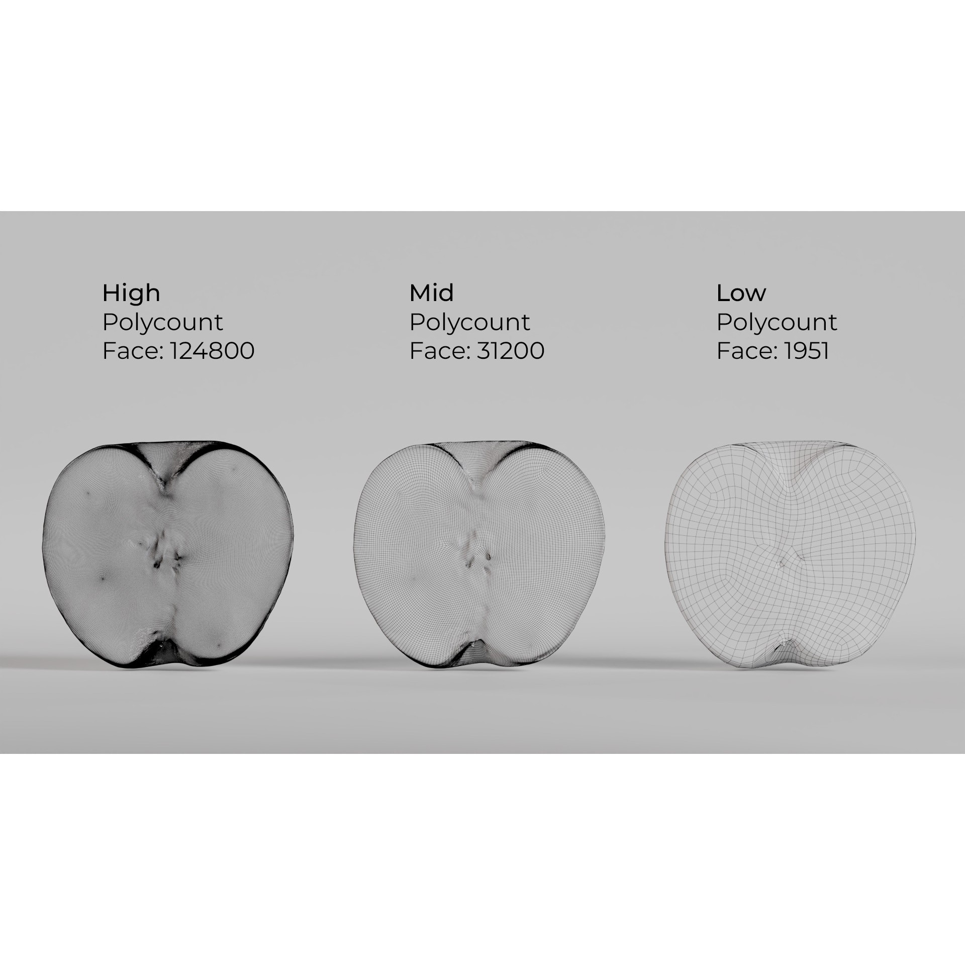 Red Apple - Low-Poly Game-Ready 3D Model - View 7