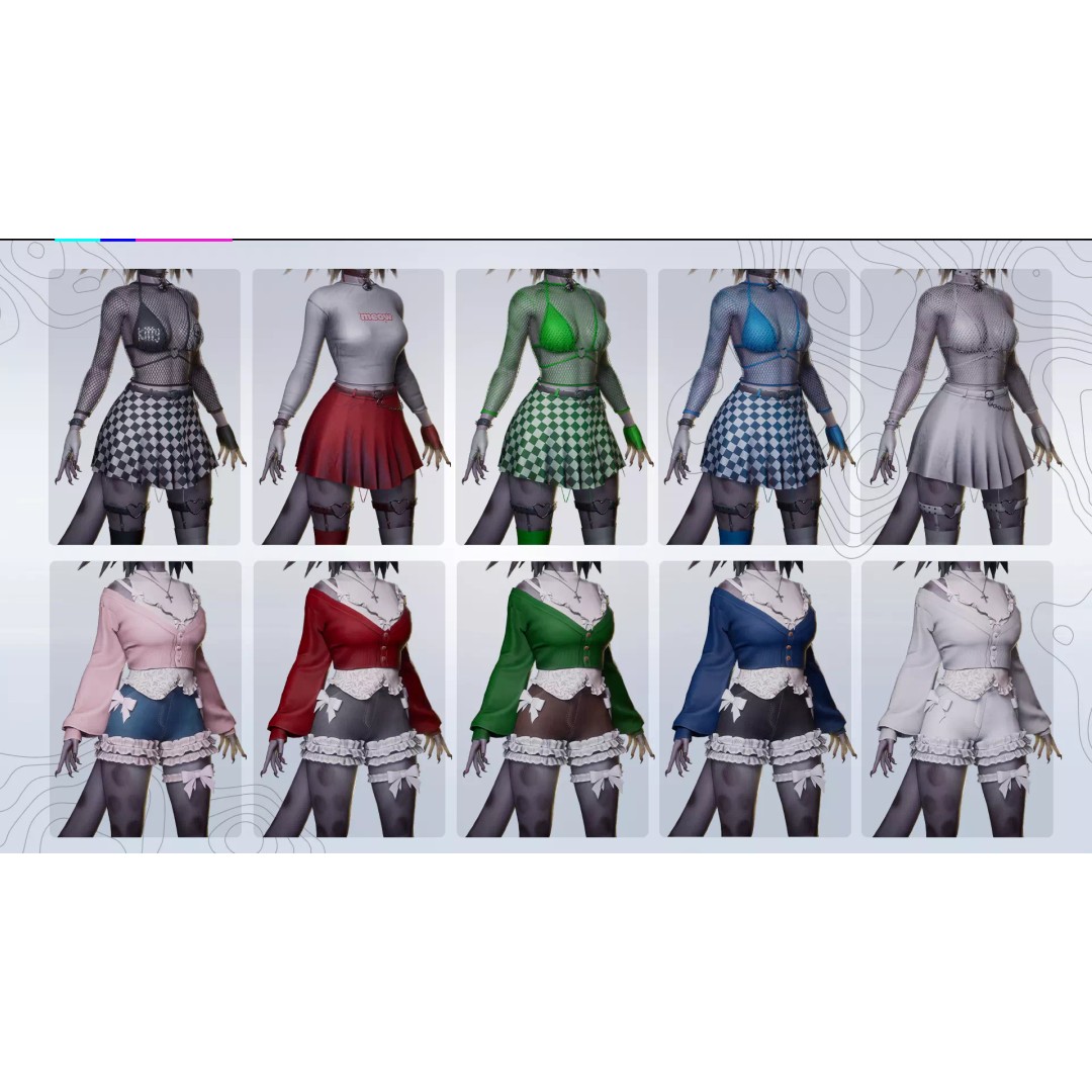 Furry Feline Girl 3D Model – Game Ready Low-Poly Character for Unity & Unreal - View 11