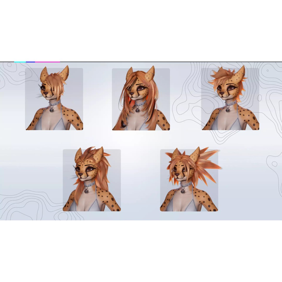 Furry Feline Girl 3D Model – Game Ready Low-Poly Character for Unity & Unreal - View 14