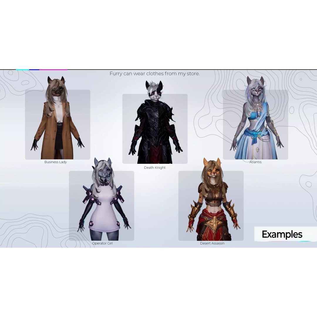 Furry Feline Girl 3D Model – Game Ready Low-Poly Character for Unity & Unreal - View 19
