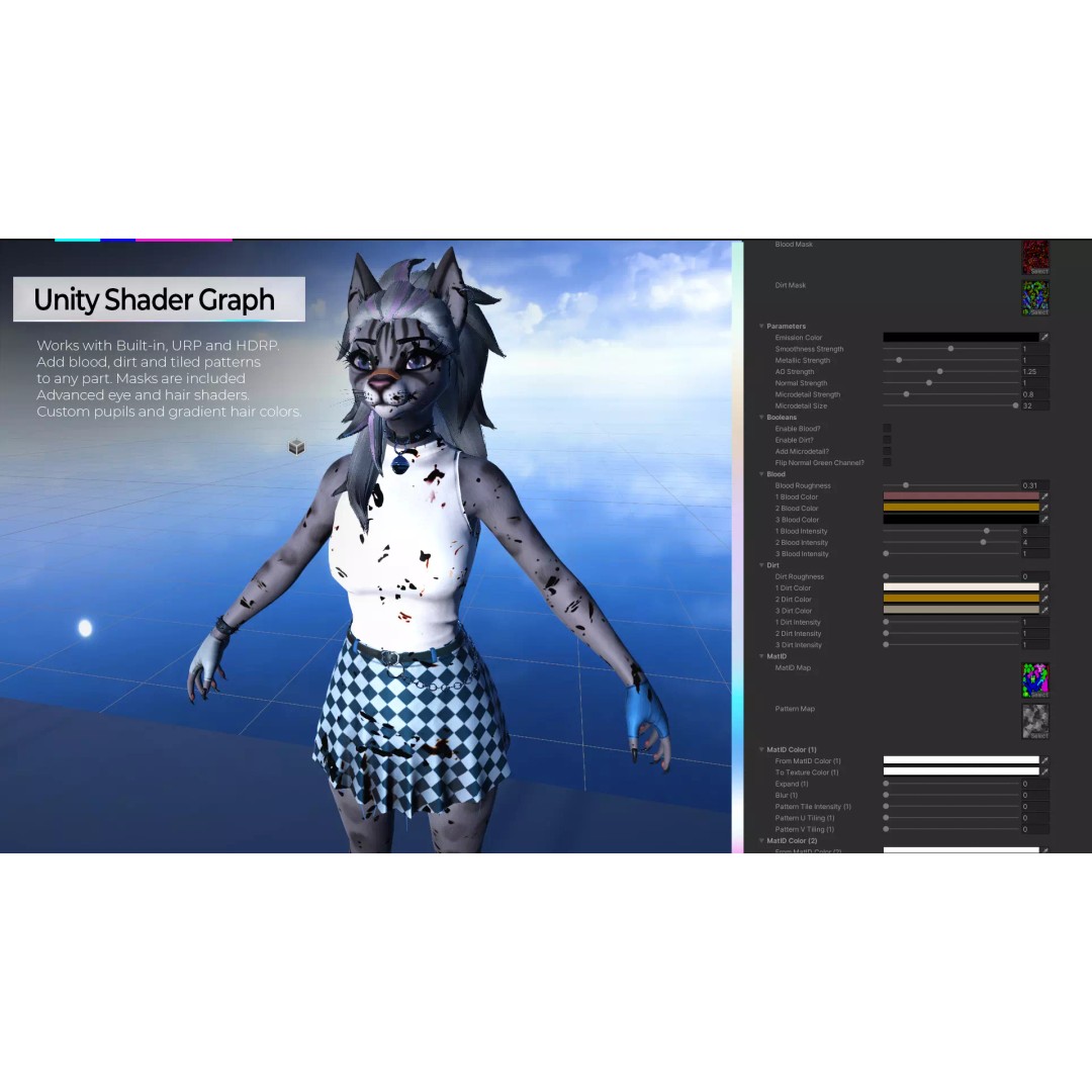 Furry Feline Girl 3D Model – Game Ready Low-Poly Character for Unity & Unreal - View 26