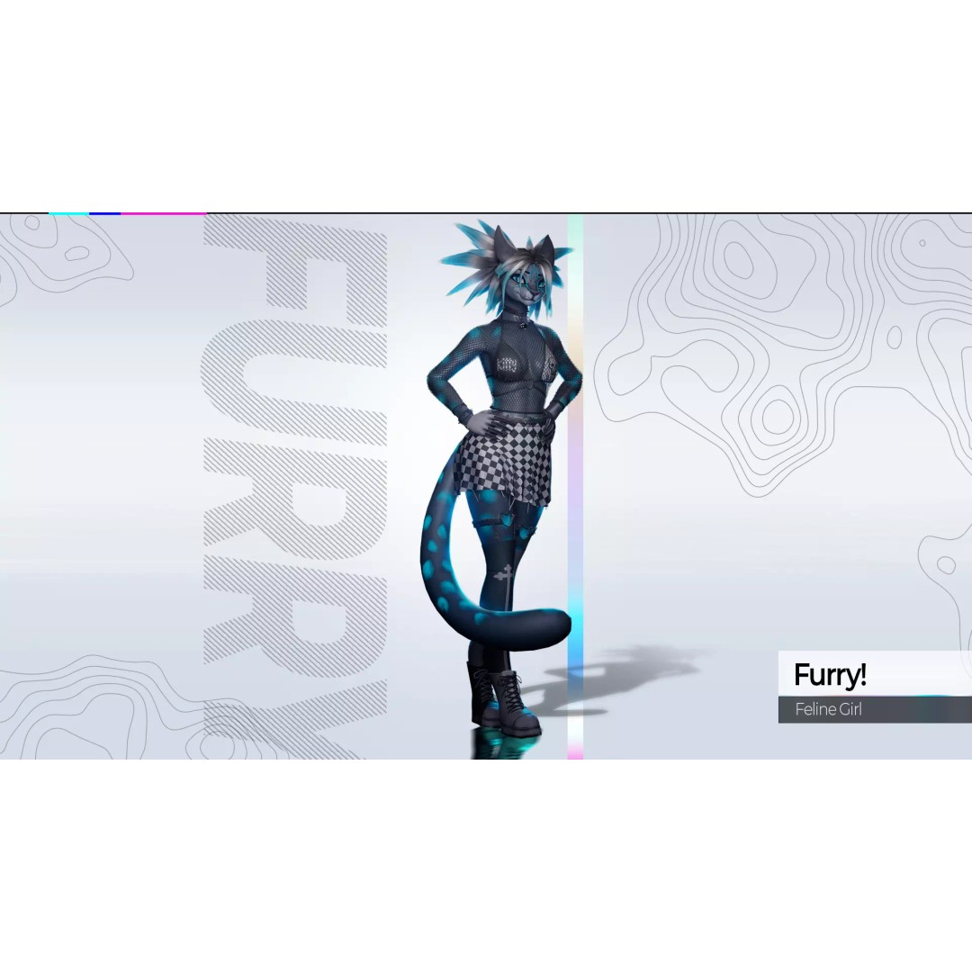 Furry Feline Girl 3D Model – Game Ready Low-Poly Character for Unity & Unreal - View 3