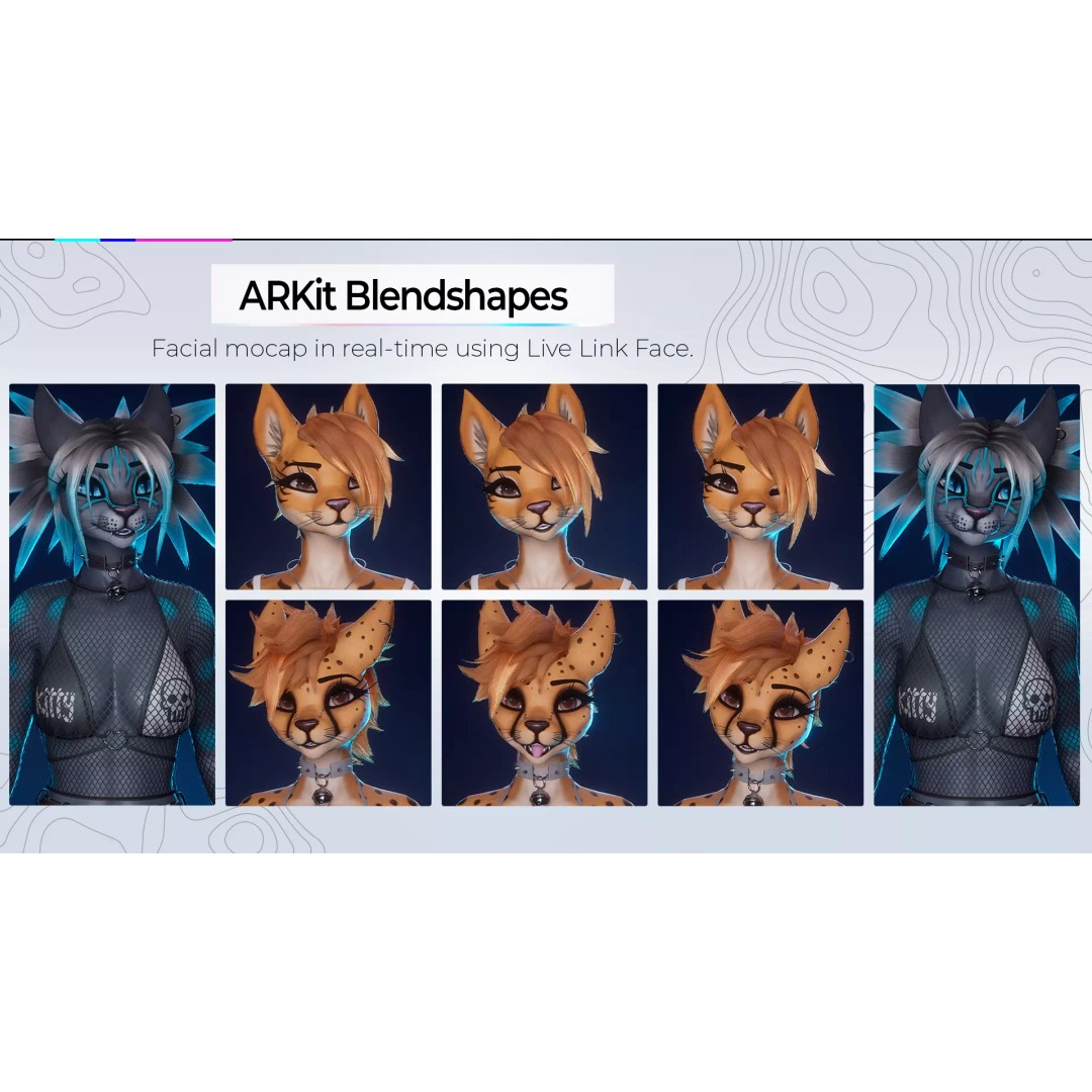 Furry Feline Girl 3D Model – Game Ready Low-Poly Character for Unity & Unreal - View 8
