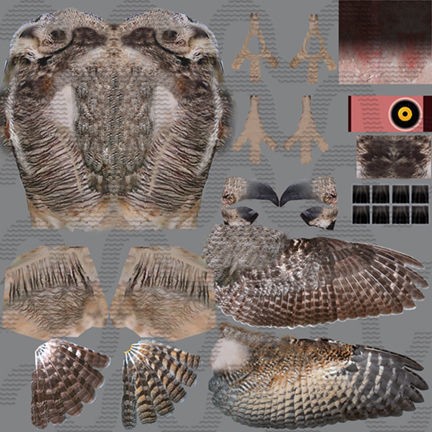 Great Horned Owl 3D Model – Low Poly Rigged Animation for Blender, FBX, OBJ