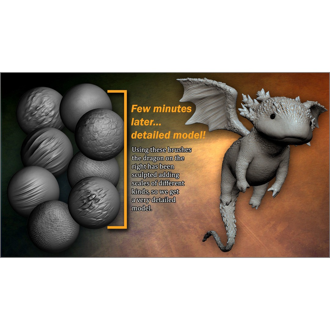 Scales Maker 3D Model – ZBrush Brushes, Alphas & Surface Patterns - View 3