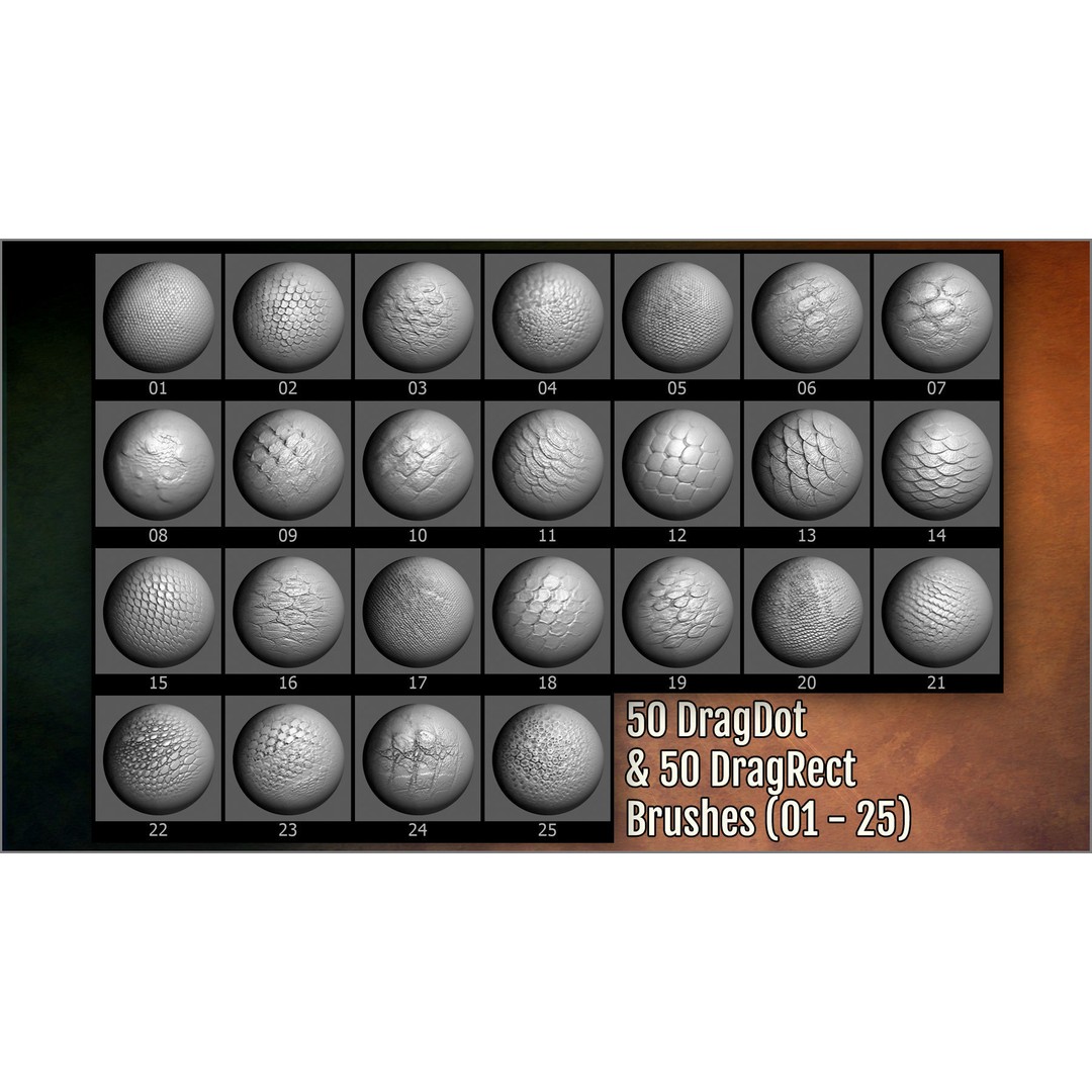Scales Maker 3D Model – ZBrush Brushes, Alphas & Surface Patterns - View 4