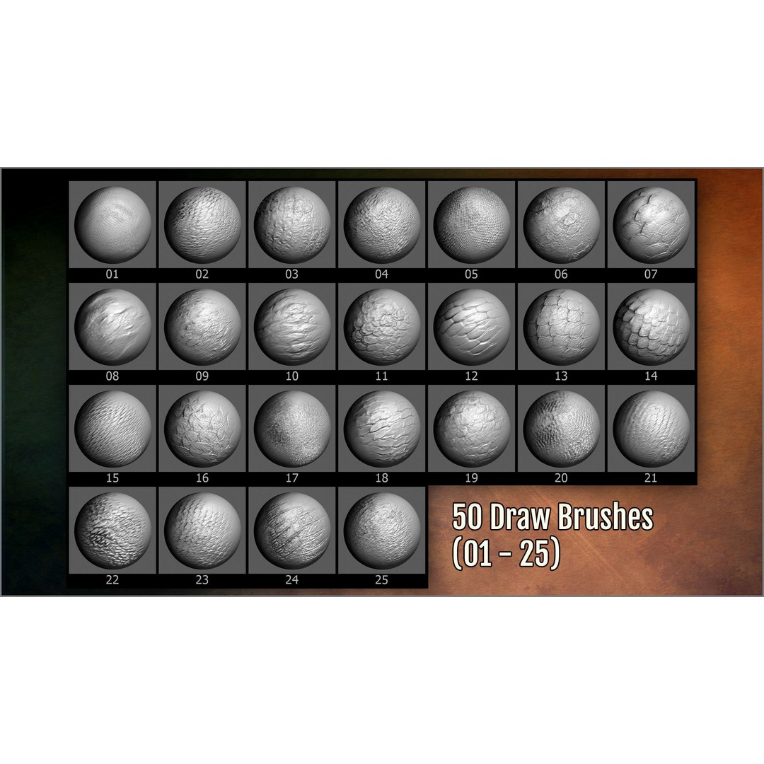 Scales Maker 3D Model – ZBrush Brushes, Alphas & Surface Patterns - View 6