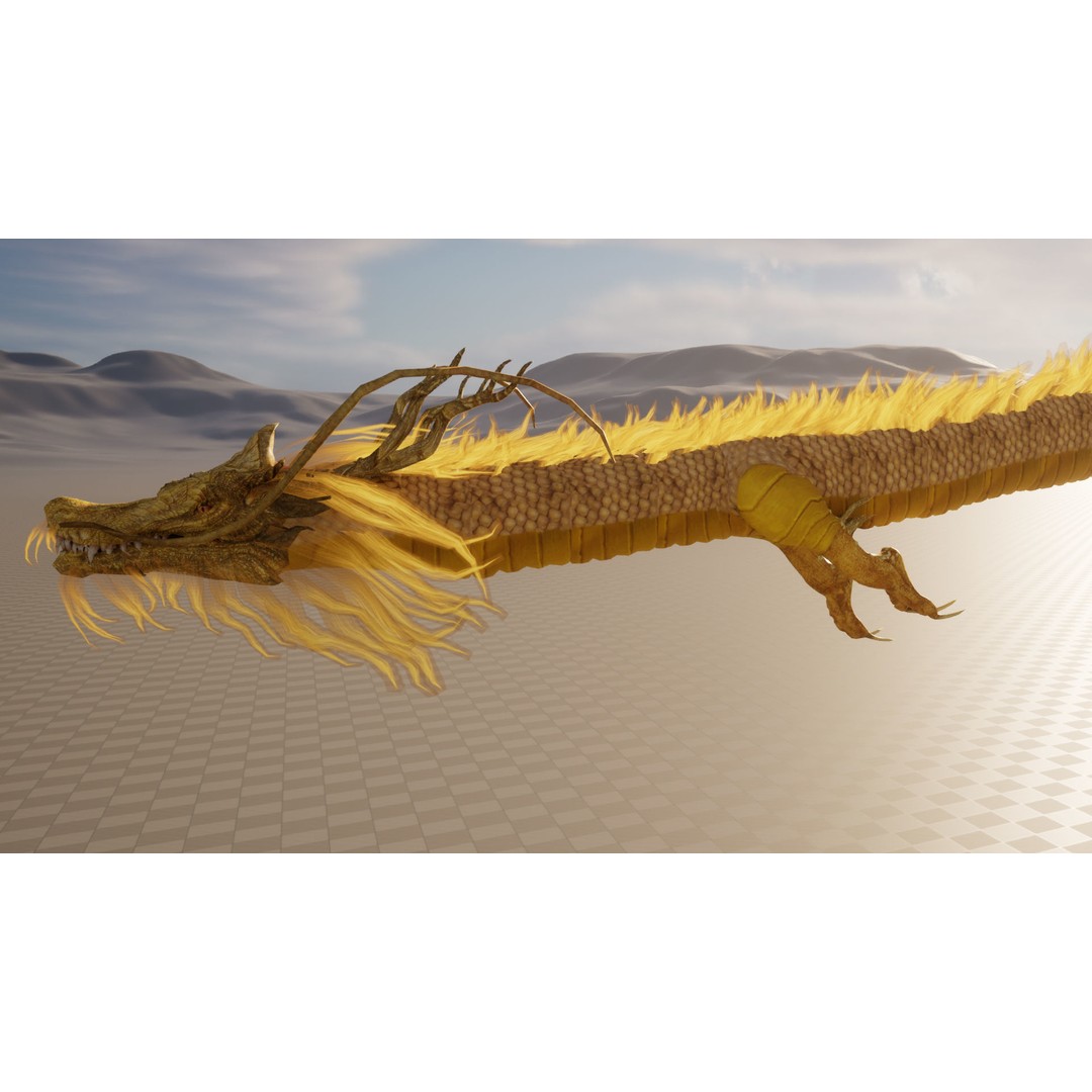 Chinese Dragon 3D Model – Animated Rigged Fantasy Character, FBX - View 14