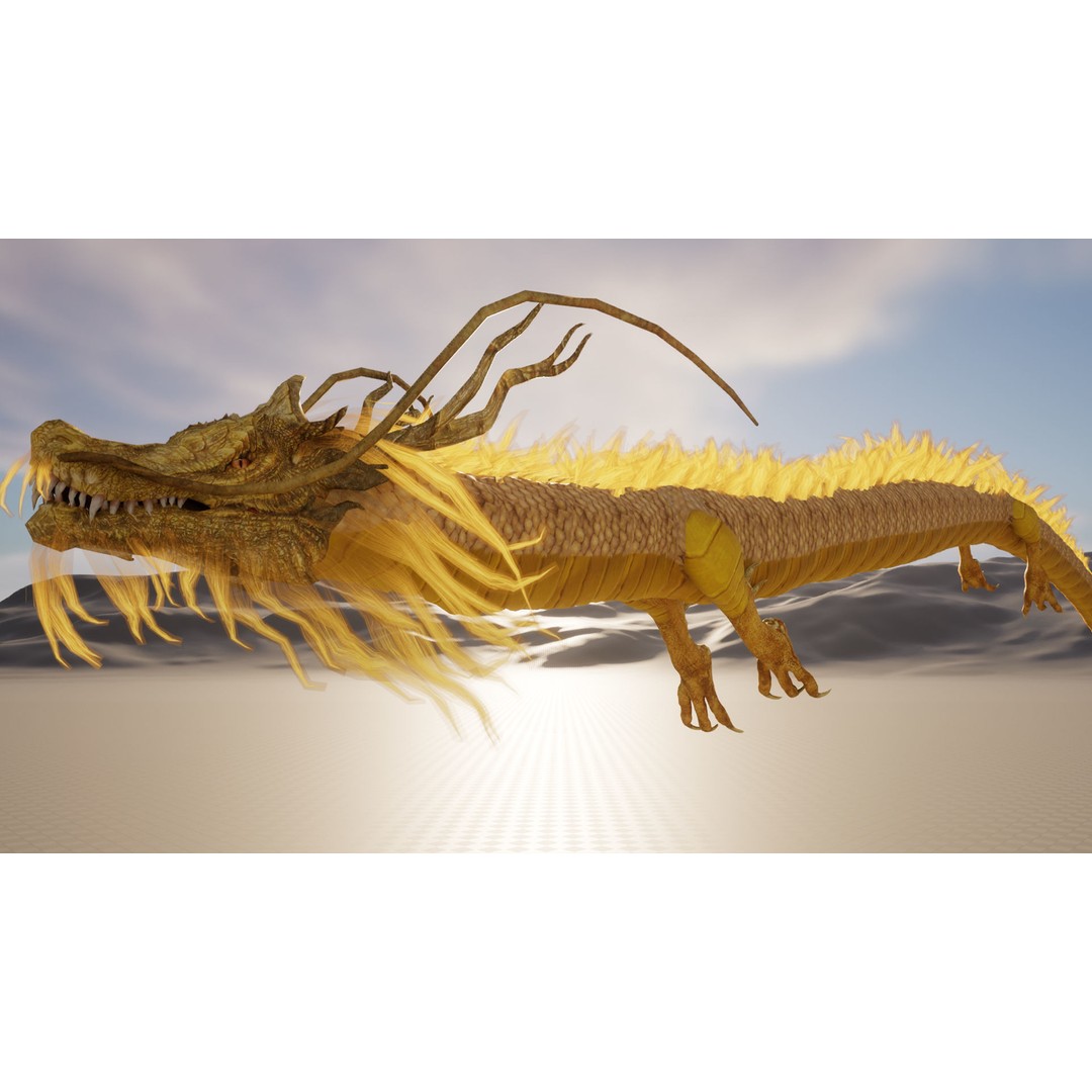 Chinese Dragon 3D Model – Animated Rigged Fantasy Character, FBX - View 15