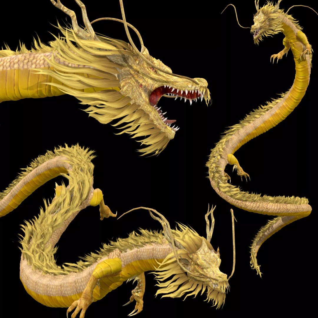 Chinese Dragon 3D Model – Animated Rigged Fantasy Character, FBX - View 2