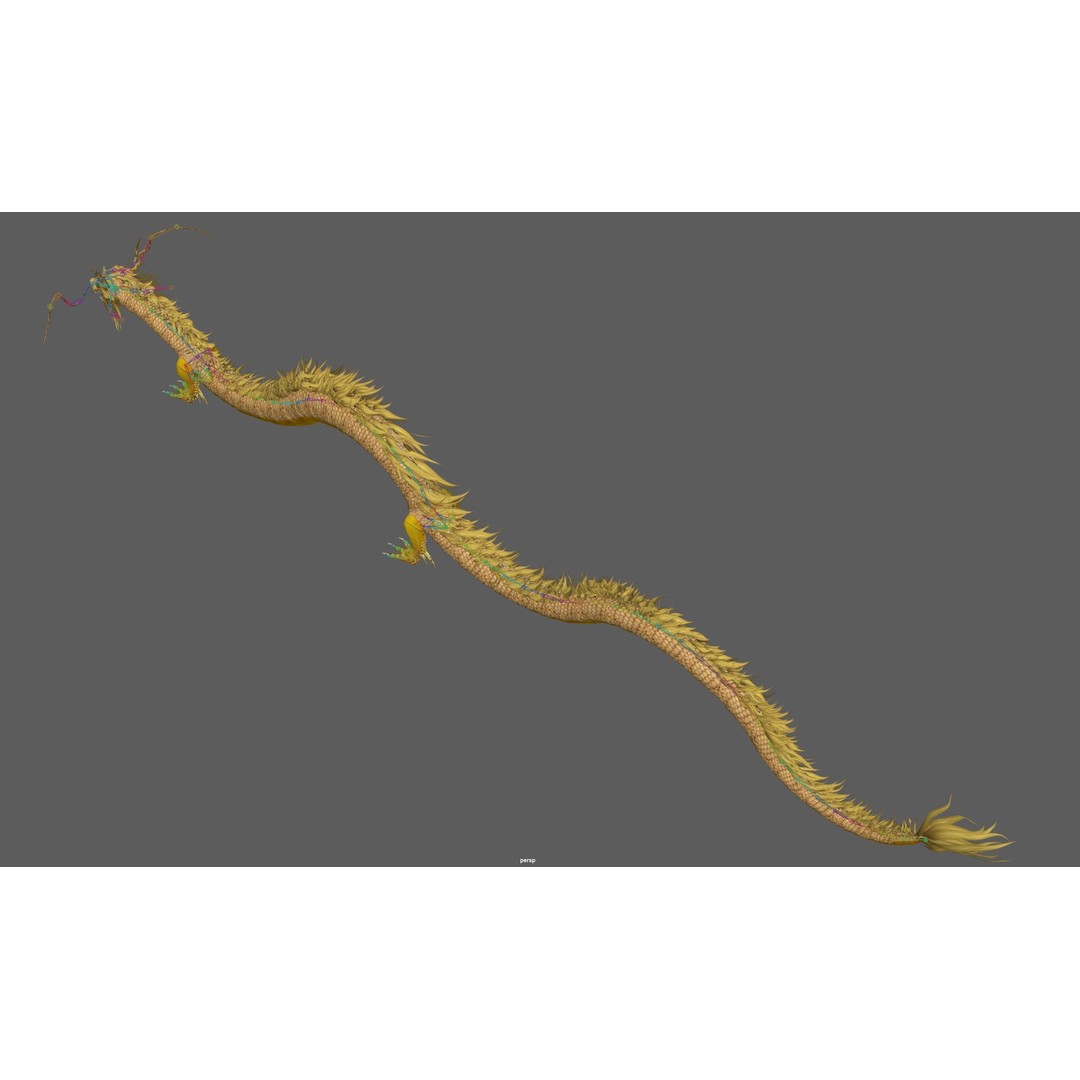 Chinese Dragon 3D Model – Animated Rigged Fantasy Character, FBX - View 22