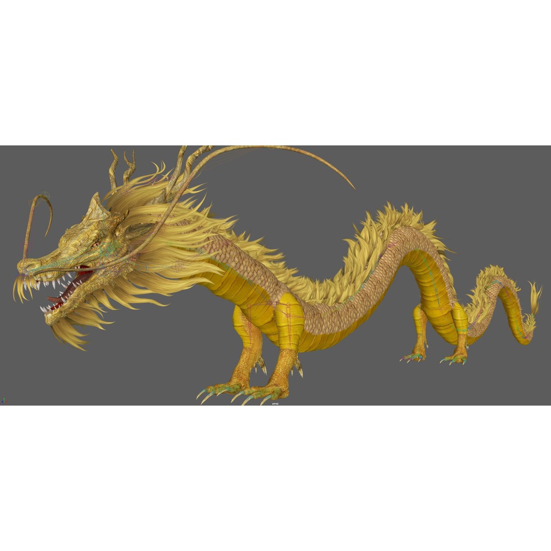 Chinese Dragon 3D Model – Animated Rigged Fantasy Character, FBX - View 23