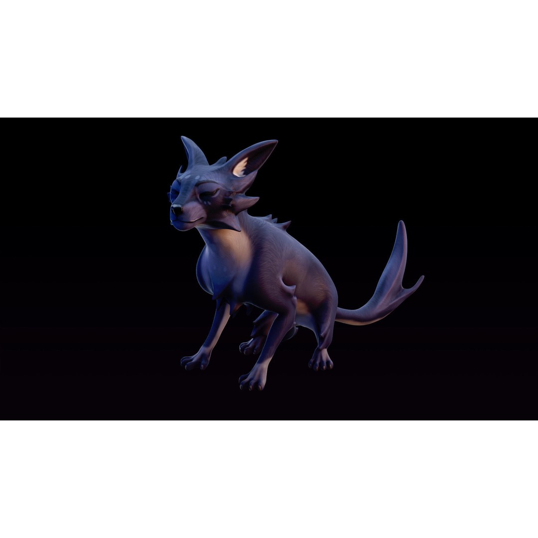 Stylized Cat 3D Model – Rigged Cartoon Character for Blender, AR Ready - View 2