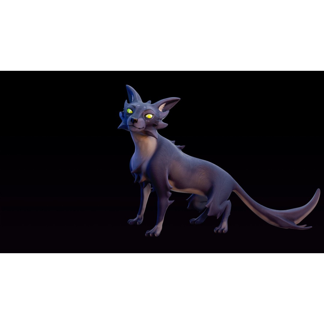Stylized Cat 3D Model – Rigged Cartoon Character for Blender, AR Ready - View 3