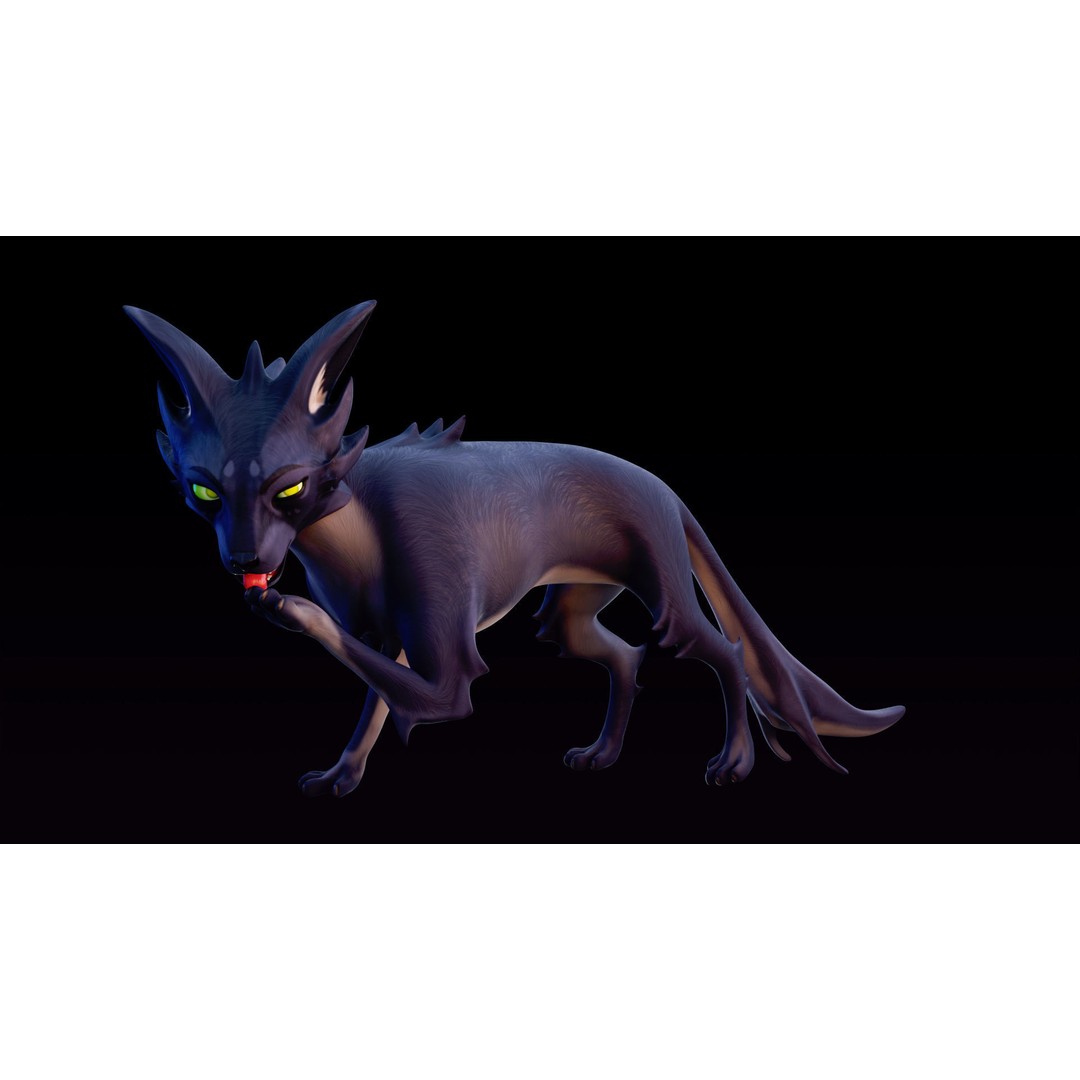 Stylized Cat 3D Model – Rigged Cartoon Character for Blender, AR Ready - View 4