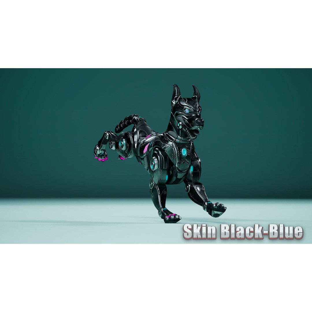 Sci-Fi Dog 3D Model – Low Poly Animated Character, FBX & OBJ