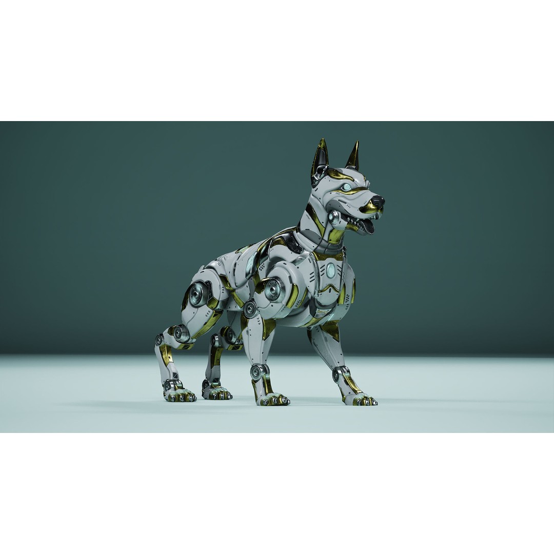 Sci-Fi Dog 3D Model – Low Poly Animated Character, FBX & OBJ - View 10