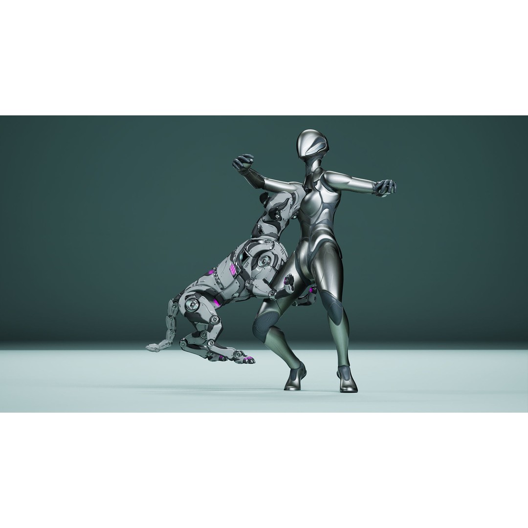 Sci-Fi Dog 3D Model – Low Poly Animated Character, FBX & OBJ - View 11