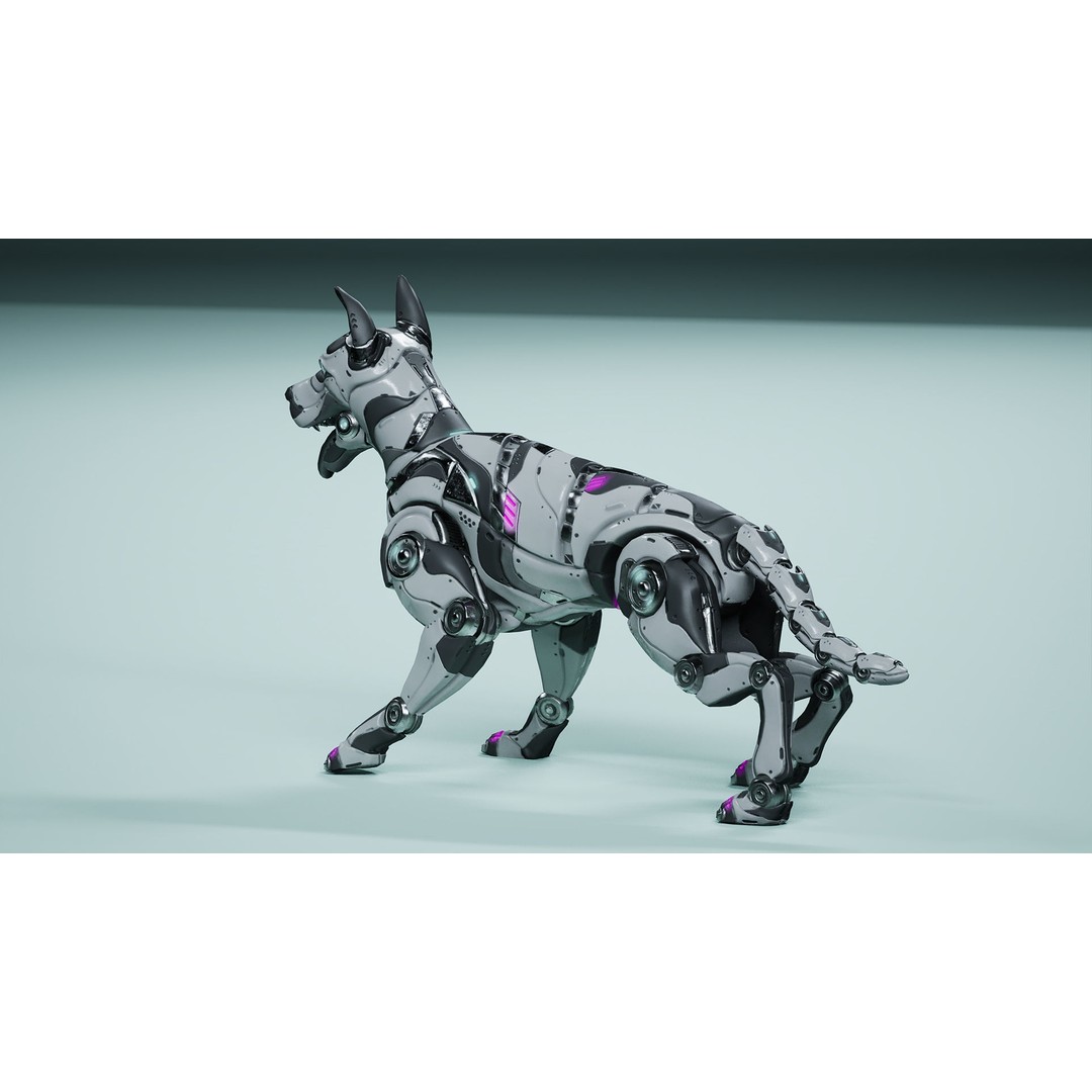 Sci-Fi Dog 3D Model – Low Poly Animated Character, FBX & OBJ - View 13