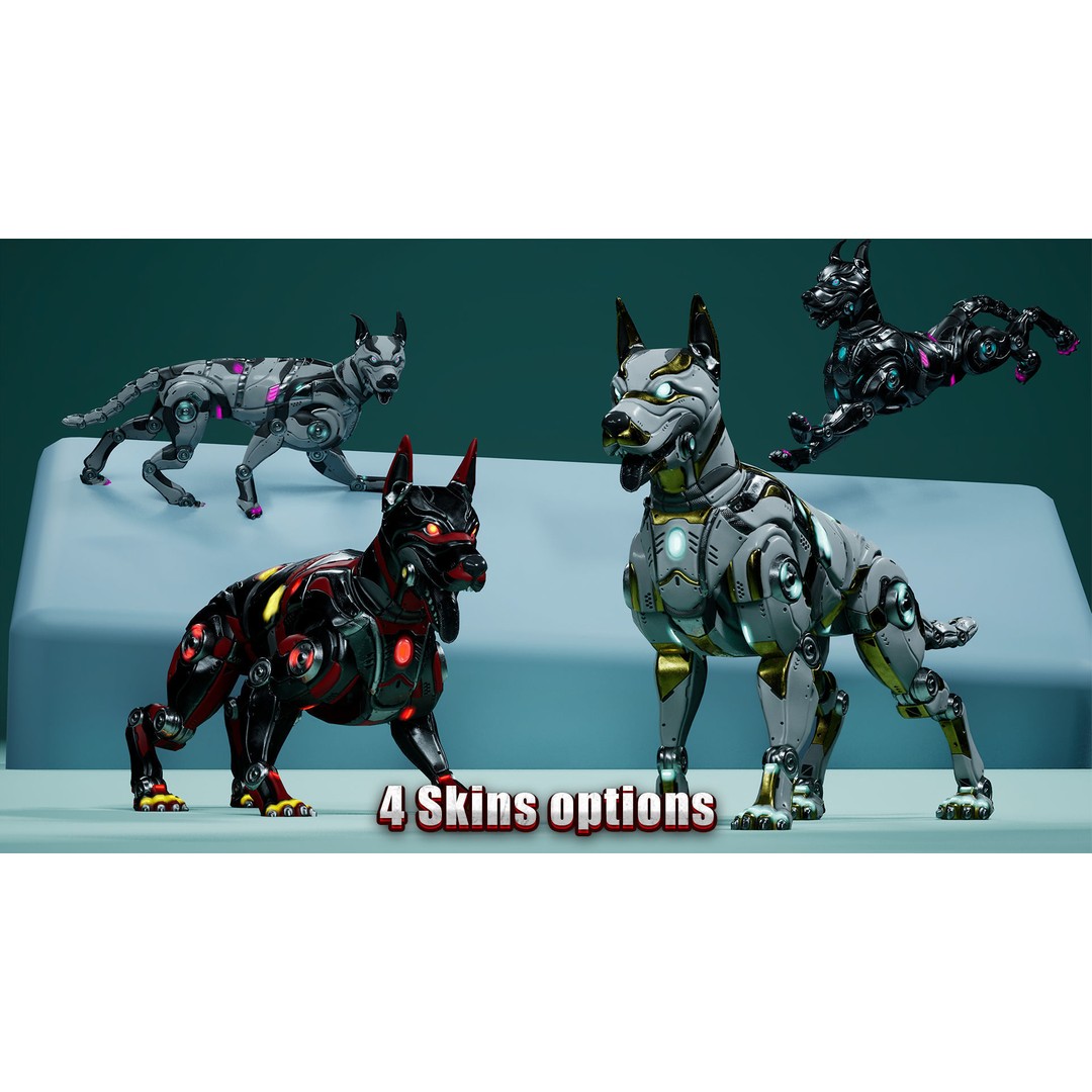 Sci-Fi Dog 3D Model – Low Poly Animated Character, FBX & OBJ - View 17