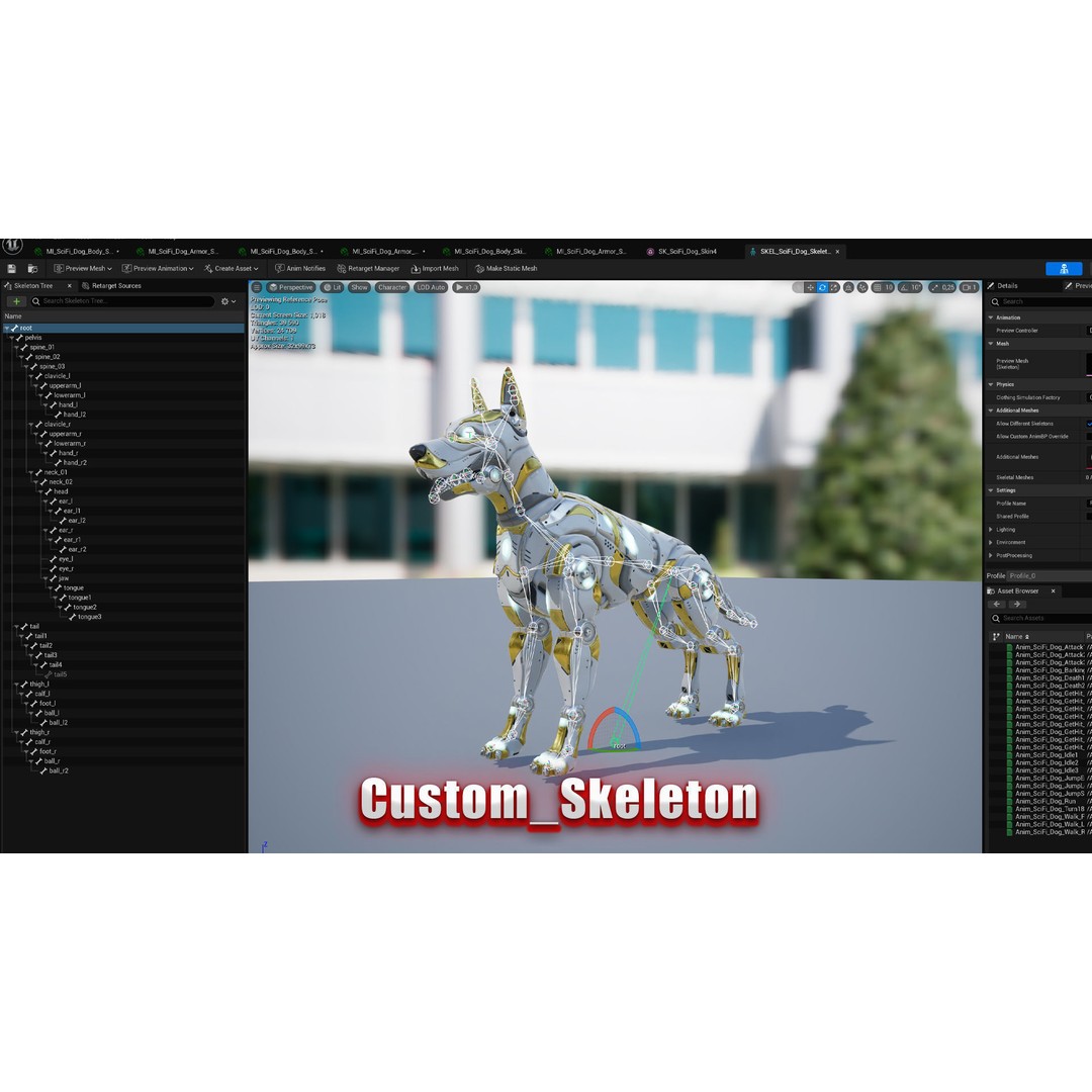 Sci-Fi Dog 3D Model – Low Poly Animated Character, FBX & OBJ - View 18