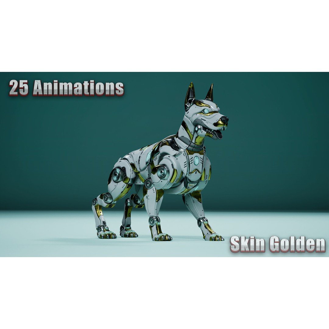 Sci-Fi Dog 3D Model – Low Poly Animated Character, FBX & OBJ - View 19