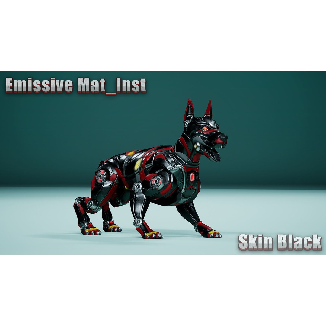 Sci-Fi Dog 3D Model – Low Poly Animated Character, FBX & OBJ - View 20