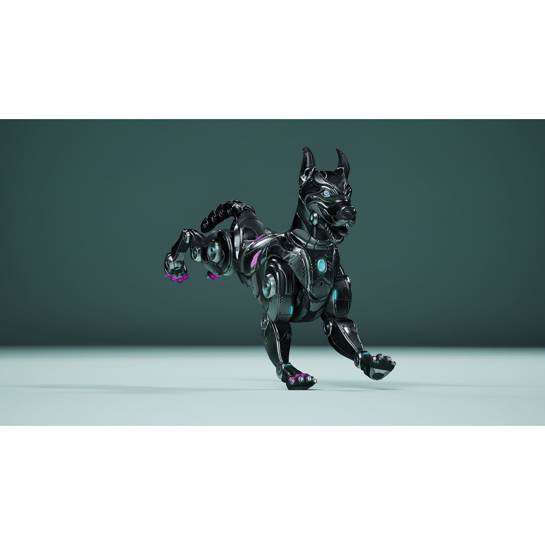 Sci-Fi Dog 3D Model – Low Poly Animated Character, FBX & OBJ - View 6