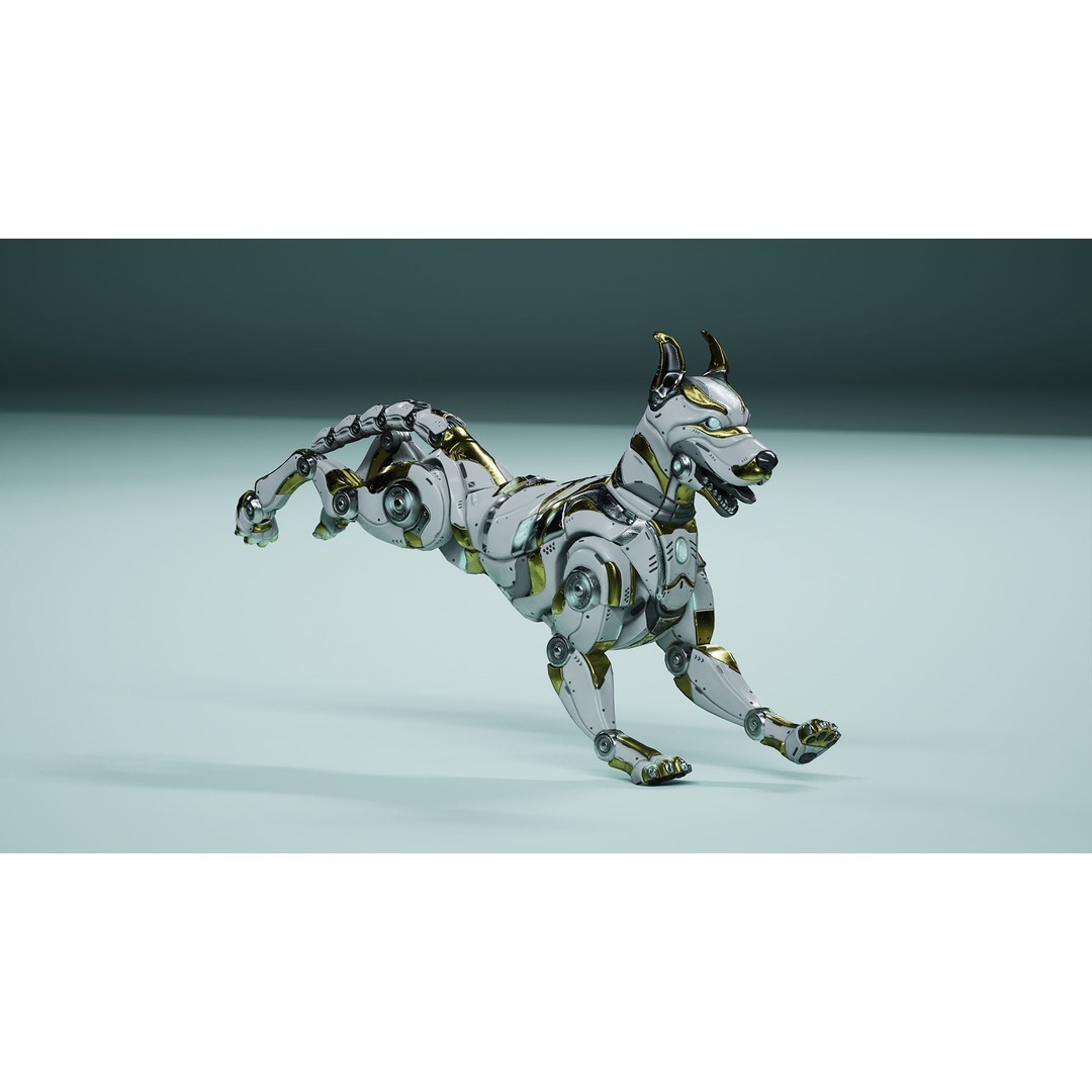 Sci-Fi Dog 3D Model – Low Poly Animated Character, FBX & OBJ - View 7