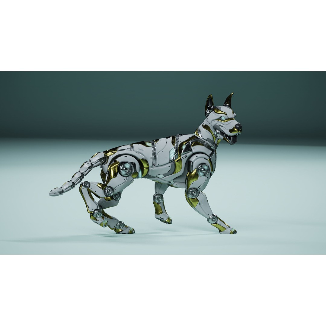 Sci-Fi Dog 3D Model – Low Poly Animated Character, FBX & OBJ - View 9
