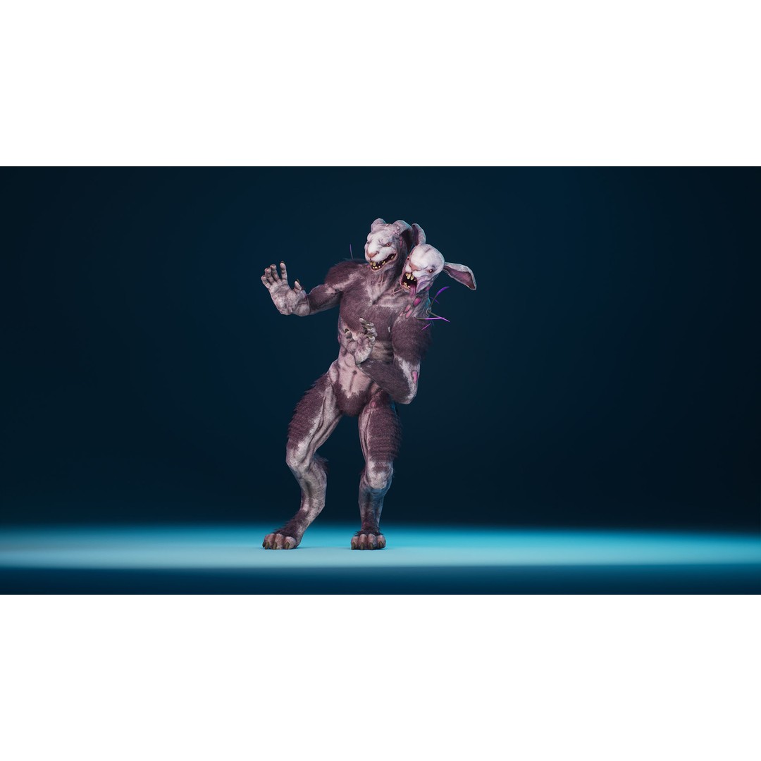 Mutant Rabbit 3D Model – Low Poly Animated Character, FBX