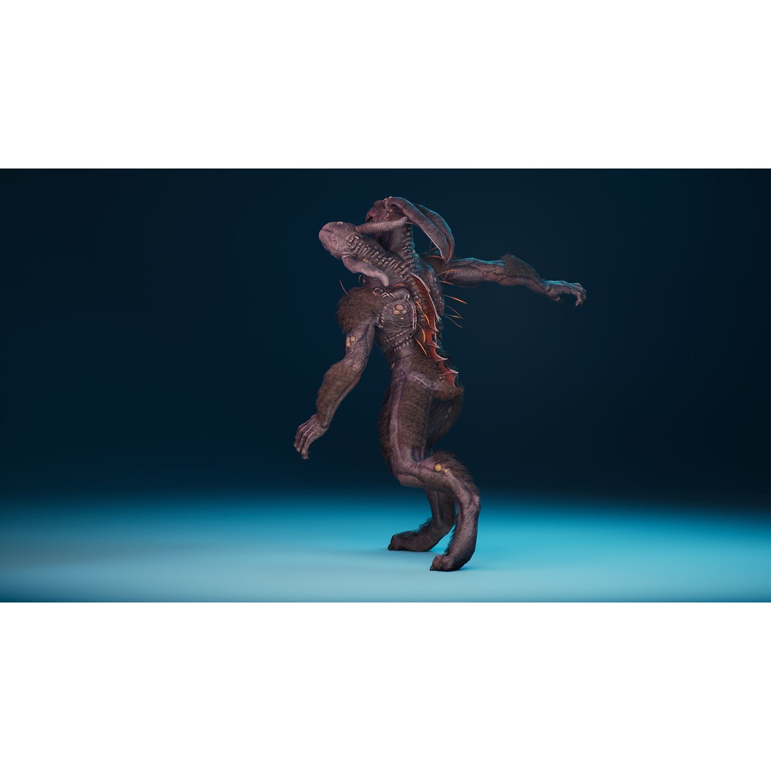 Mutant Rabbit 3D Model – Low Poly Animated Character, FBX - View 10