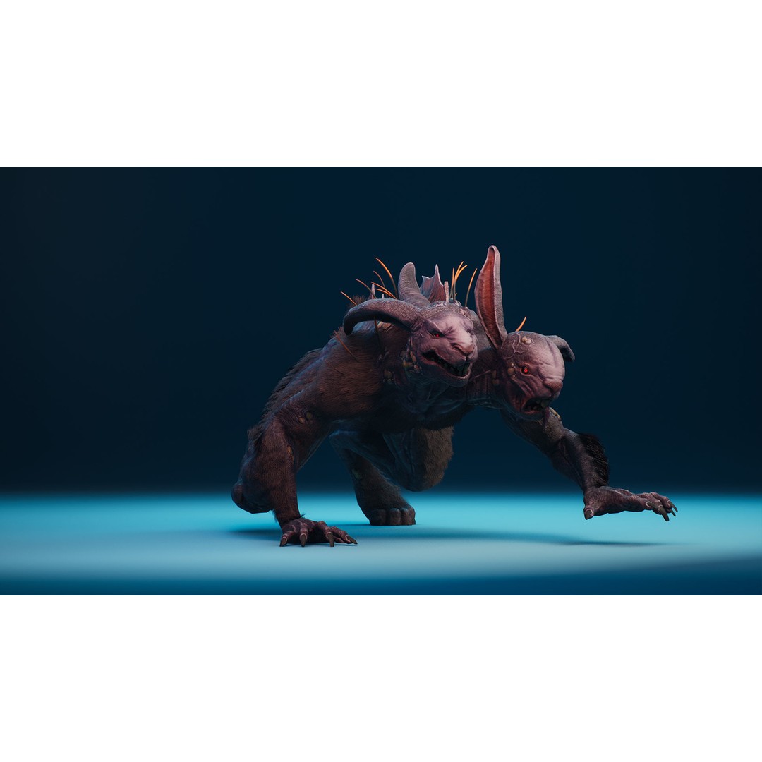 Mutant Rabbit 3D Model – Low Poly Animated Character, FBX - View 11