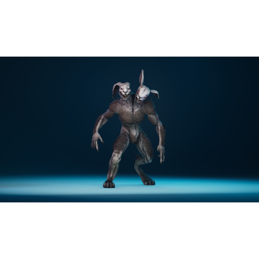 Mutant Rabbit 3D Model – Low Poly Animated Character, FBX - View 12