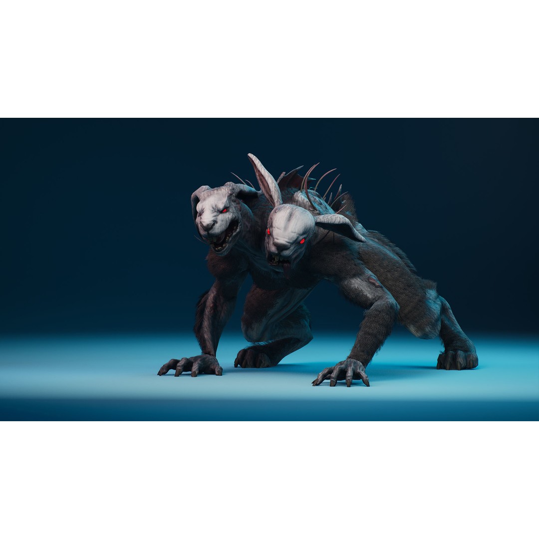Mutant Rabbit 3D Model – Low Poly Animated Character, FBX - View 14