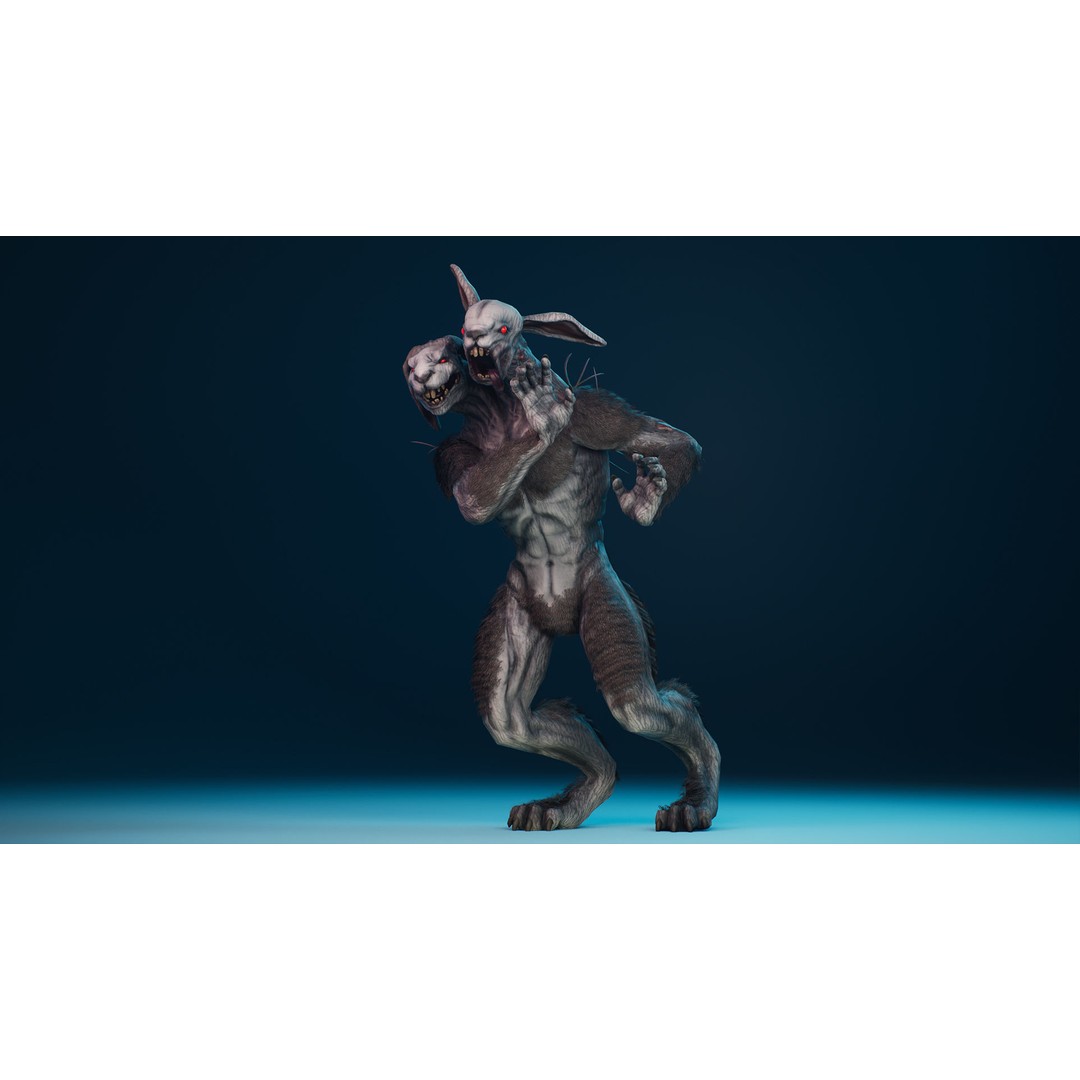 Mutant Rabbit 3D Model – Low Poly Animated Character, FBX - View 15