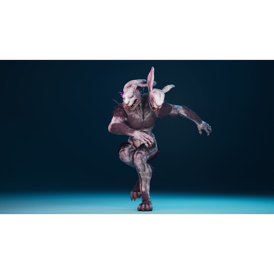 Mutant Rabbit 3D Model – Low Poly Animated Character, FBX - View 16