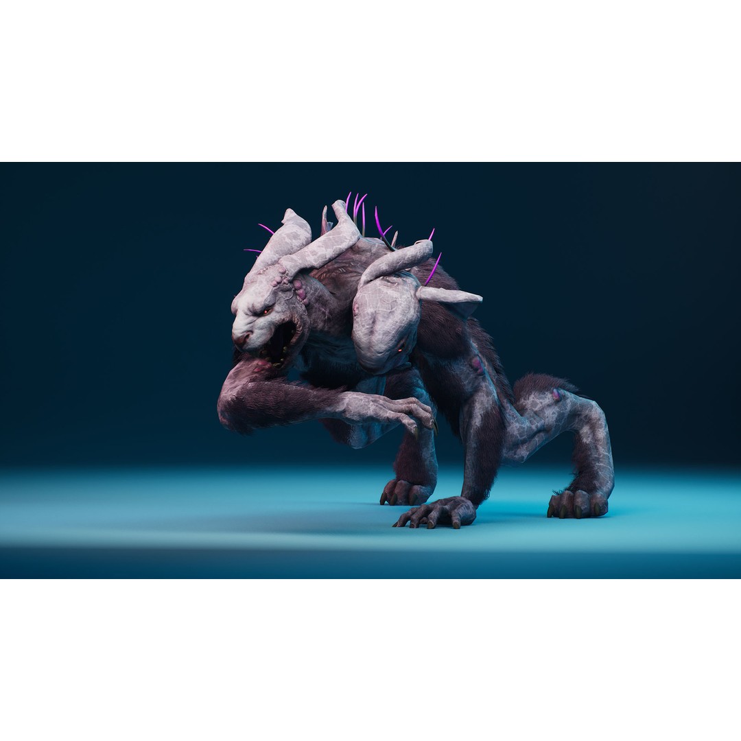 Mutant Rabbit 3D Model – Low Poly Animated Character, FBX - View 18