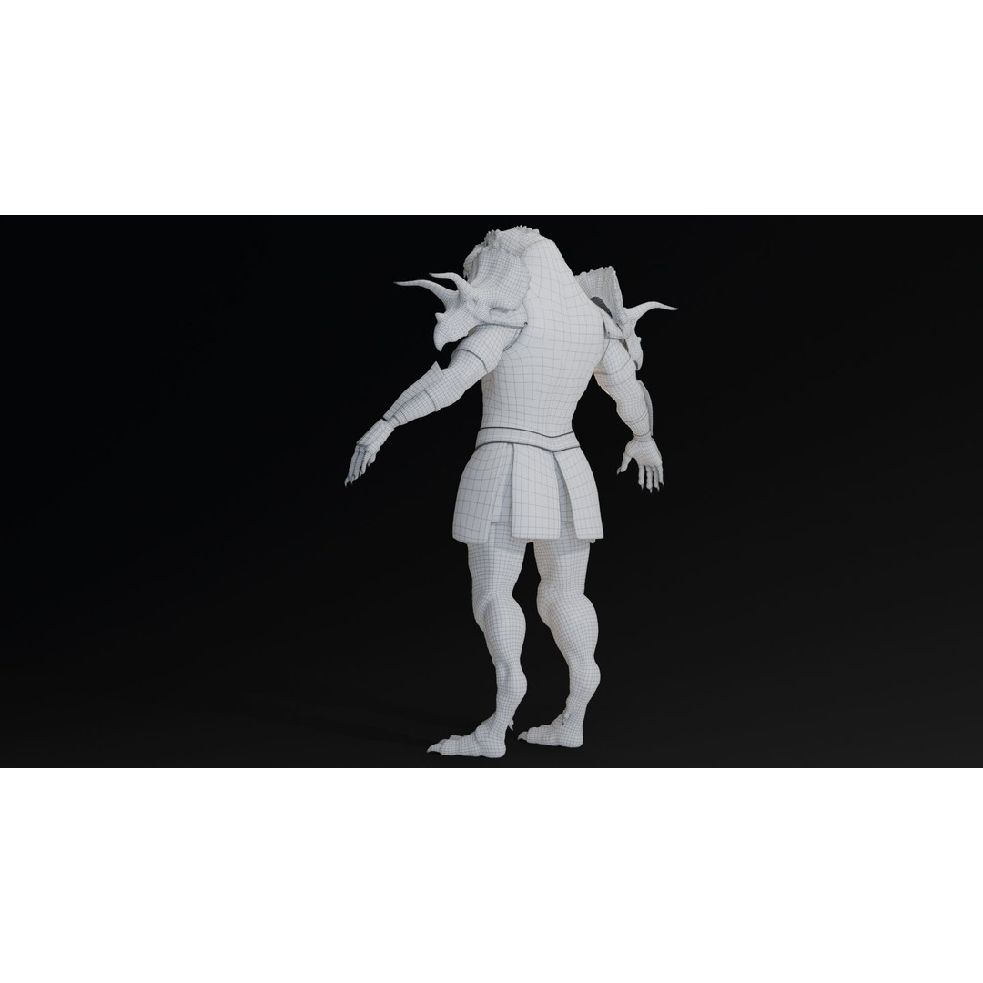 Theropod Rex Man 3D Model – Low Poly Fantasy Character, FBX