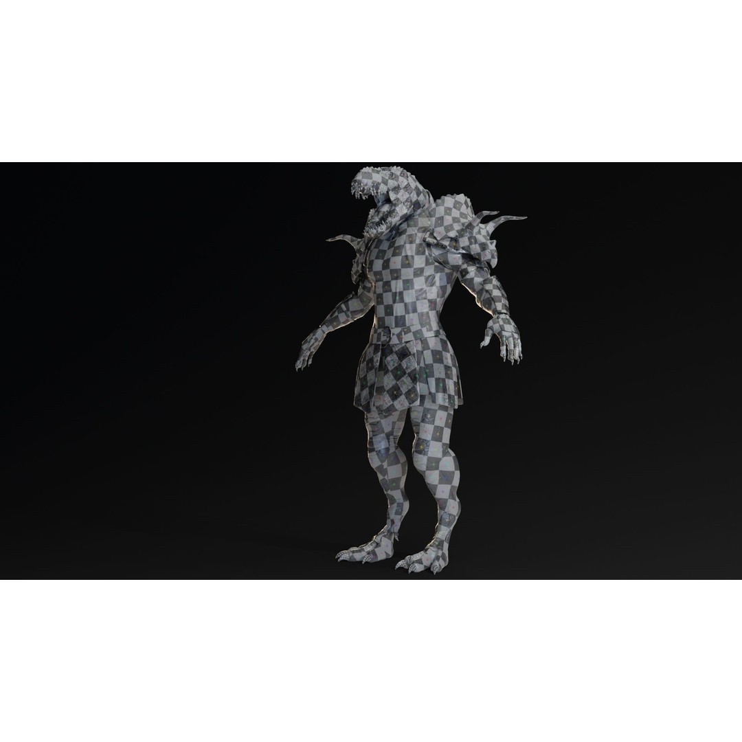 Theropod Rex Man 3D Model – Low Poly Fantasy Character, FBX - View 9