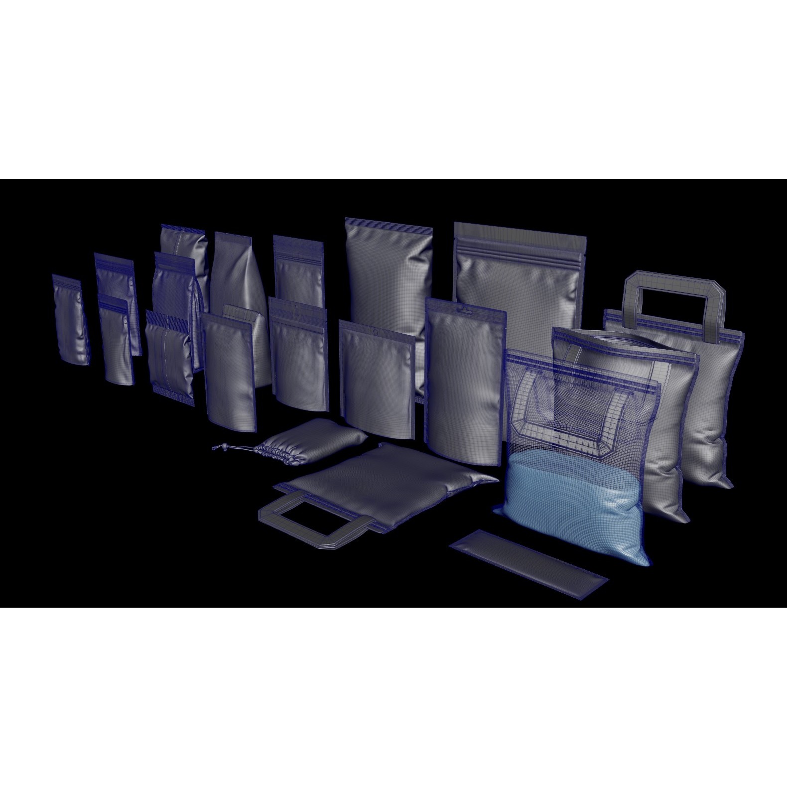Pouches Pack - Low-Poly Game-Ready 3D Model - View 4