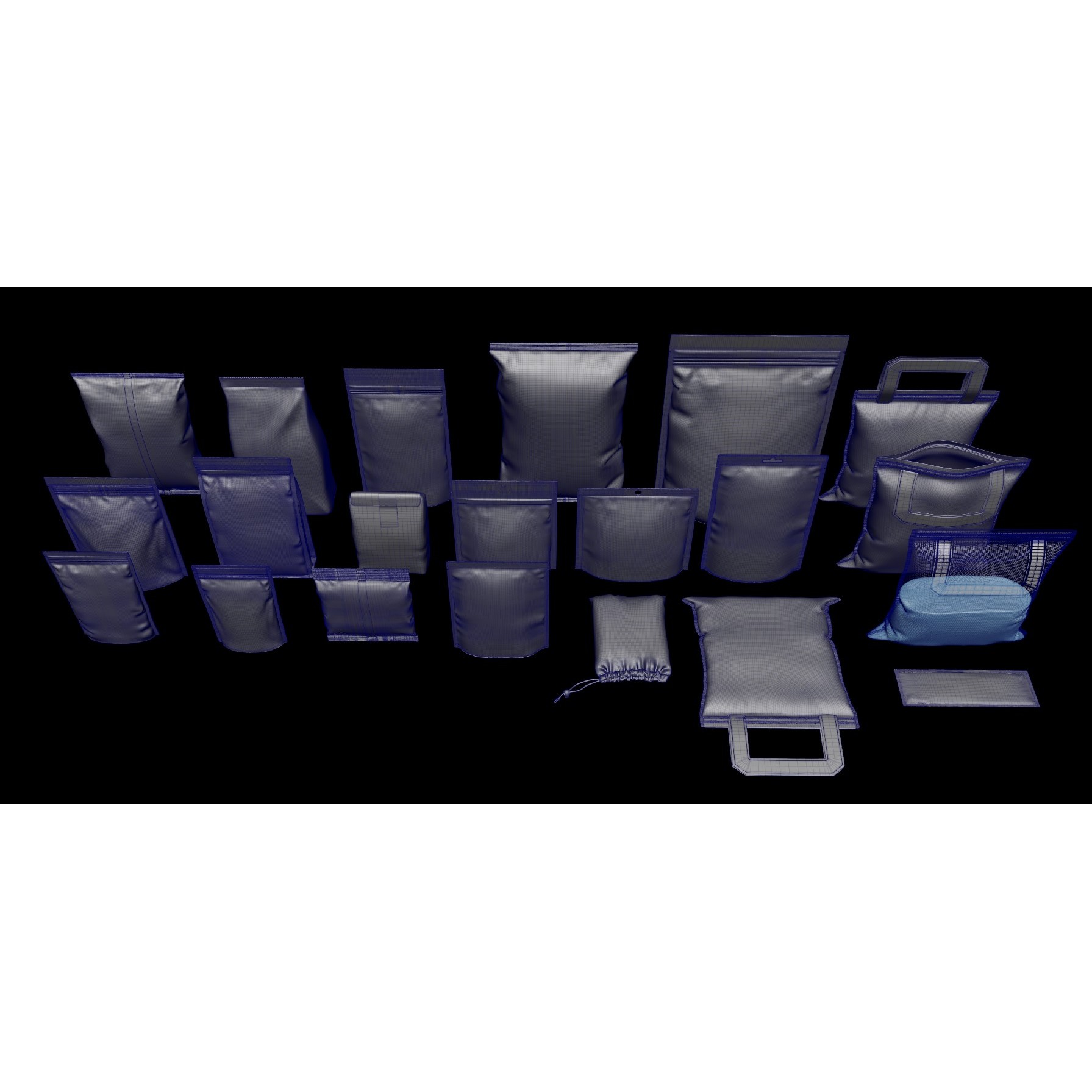 Pouches Pack - Low-Poly Game-Ready 3D Model - View 5