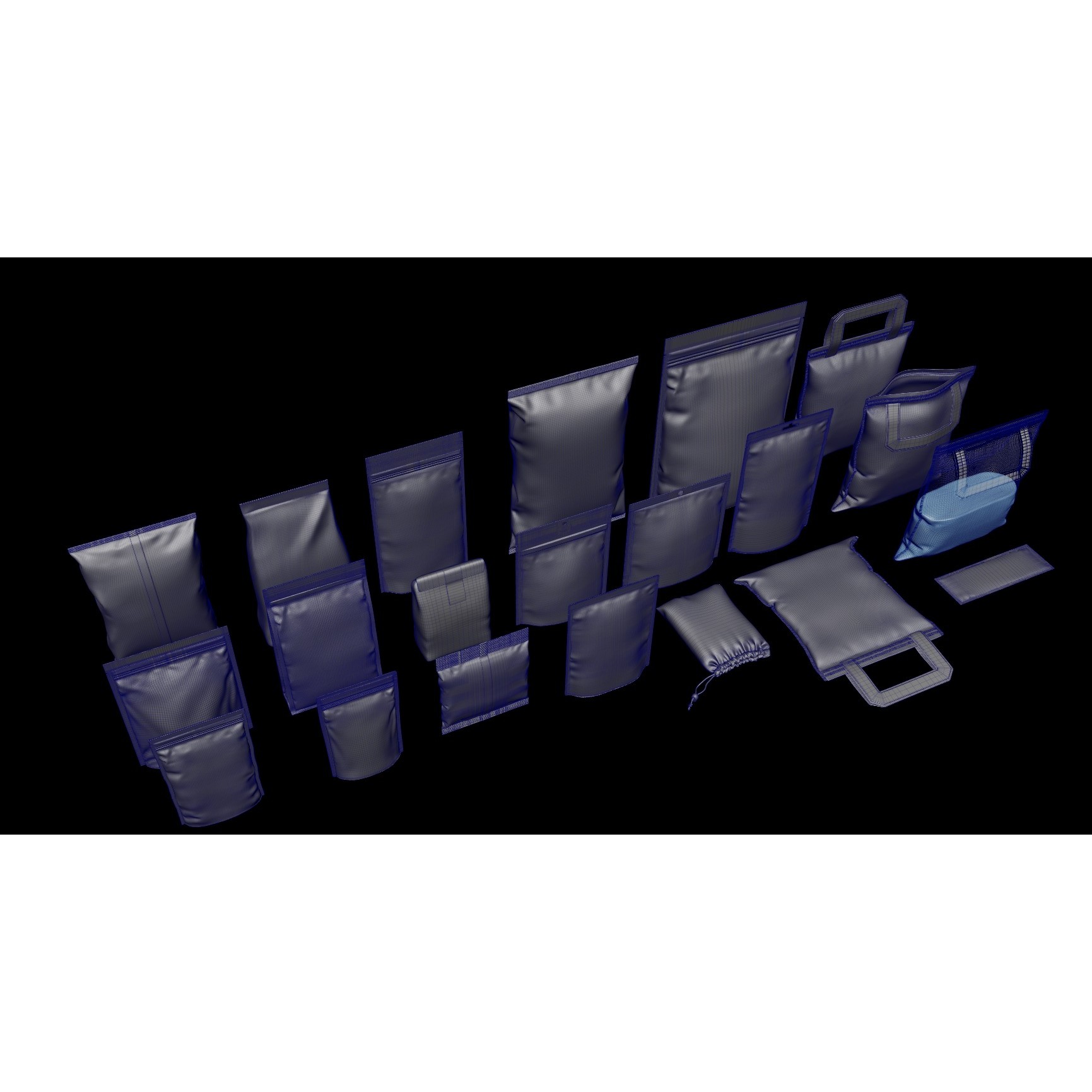 Pouches Pack - Low-Poly Game-Ready 3D Model - View 6