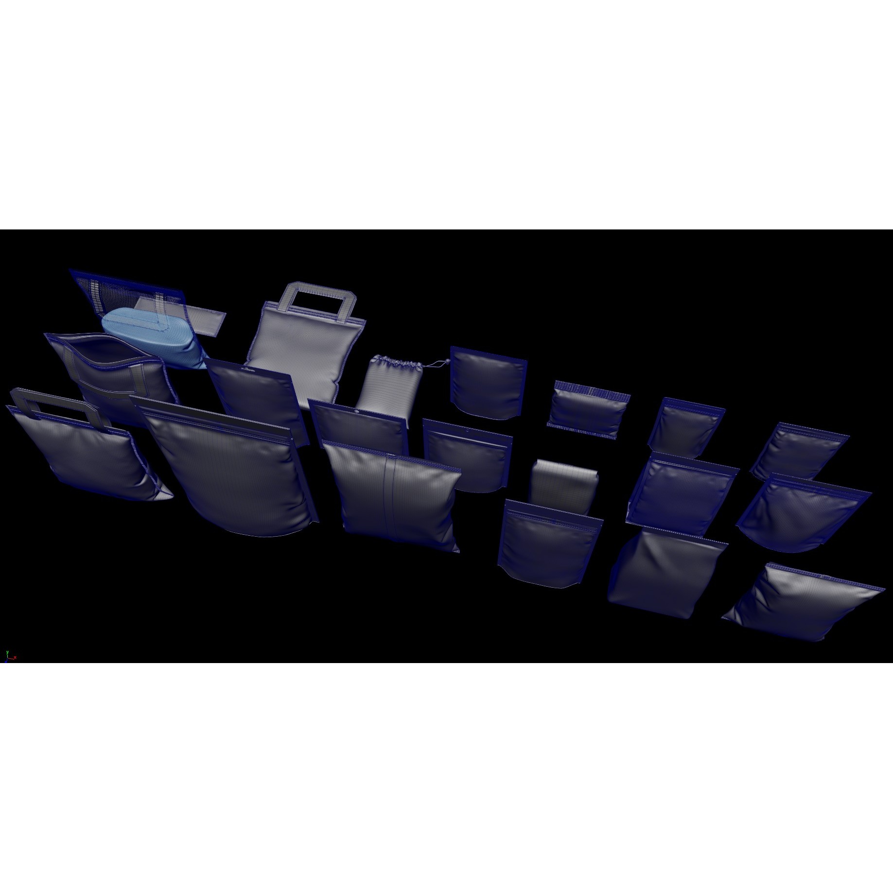Pouches Pack - Low-Poly Game-Ready 3D Model - View 7