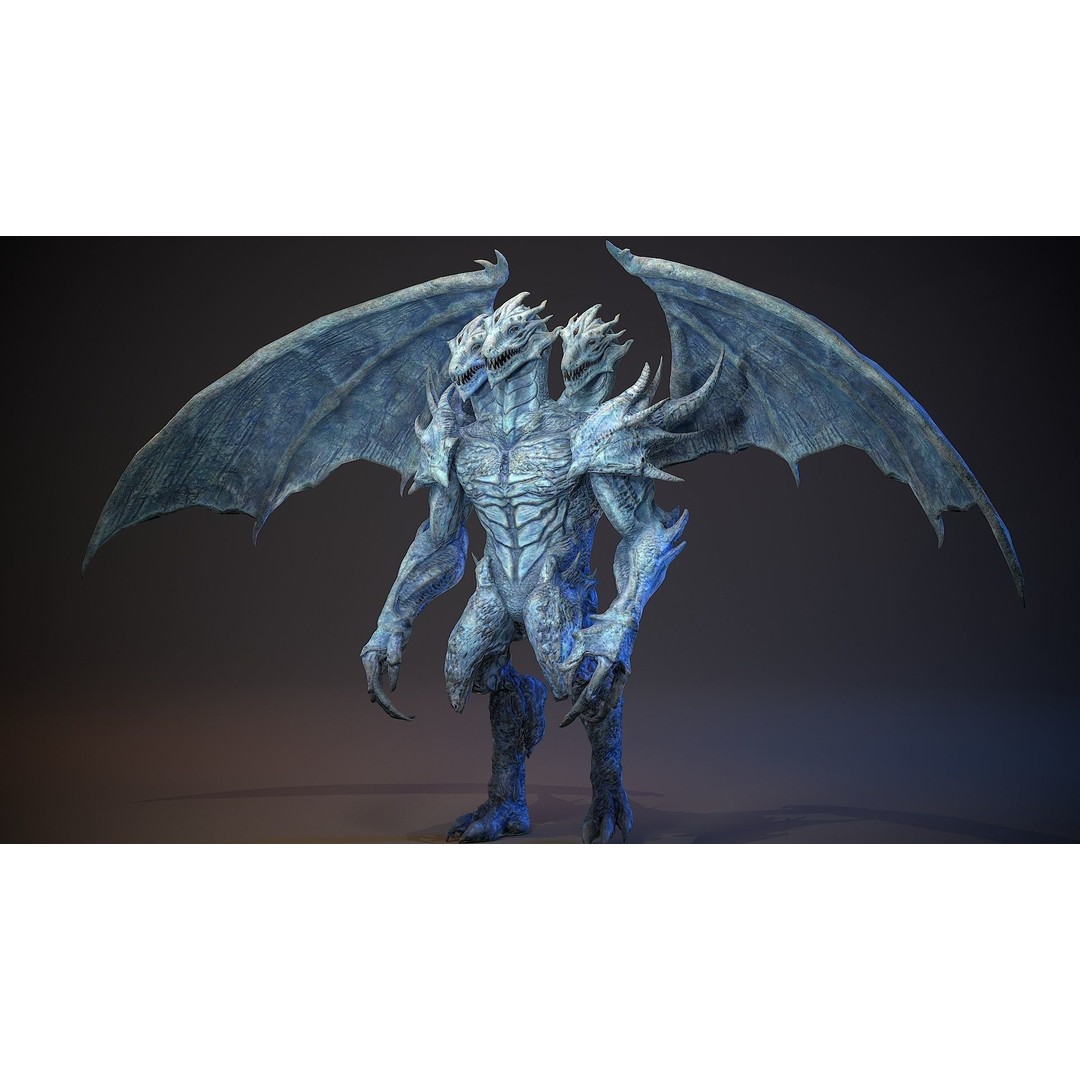 Draconid 3D Model – Low Poly Humanoid Dragon, Rigged, Game Ready - View 10